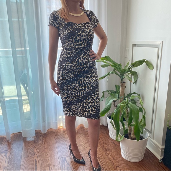 Cute Mixed Colours Beige Brown and Black Evening Dress Size Small - Picture 1 of 13